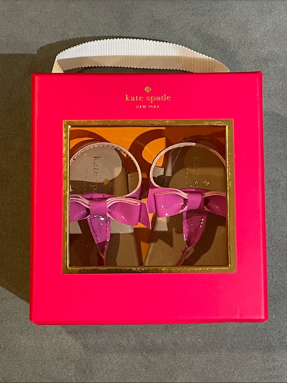 NEW kate spade Baby Girls' Pink Patent Bow Sandals Newborn - 3M Shower Gift